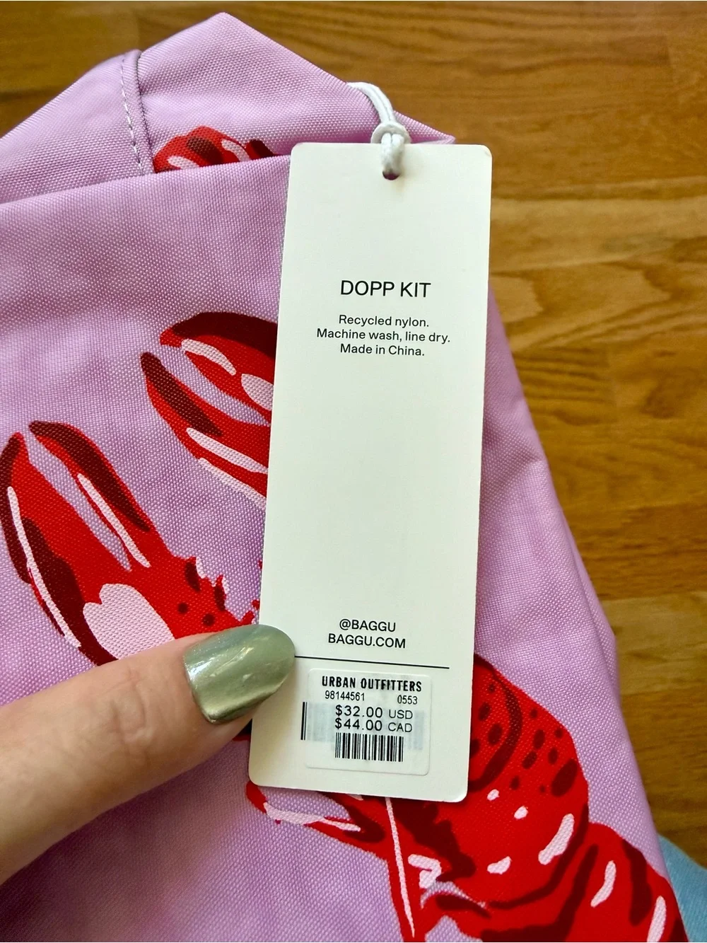 NWT Baggu Dopp Kit - Pink Lobster (Peony)